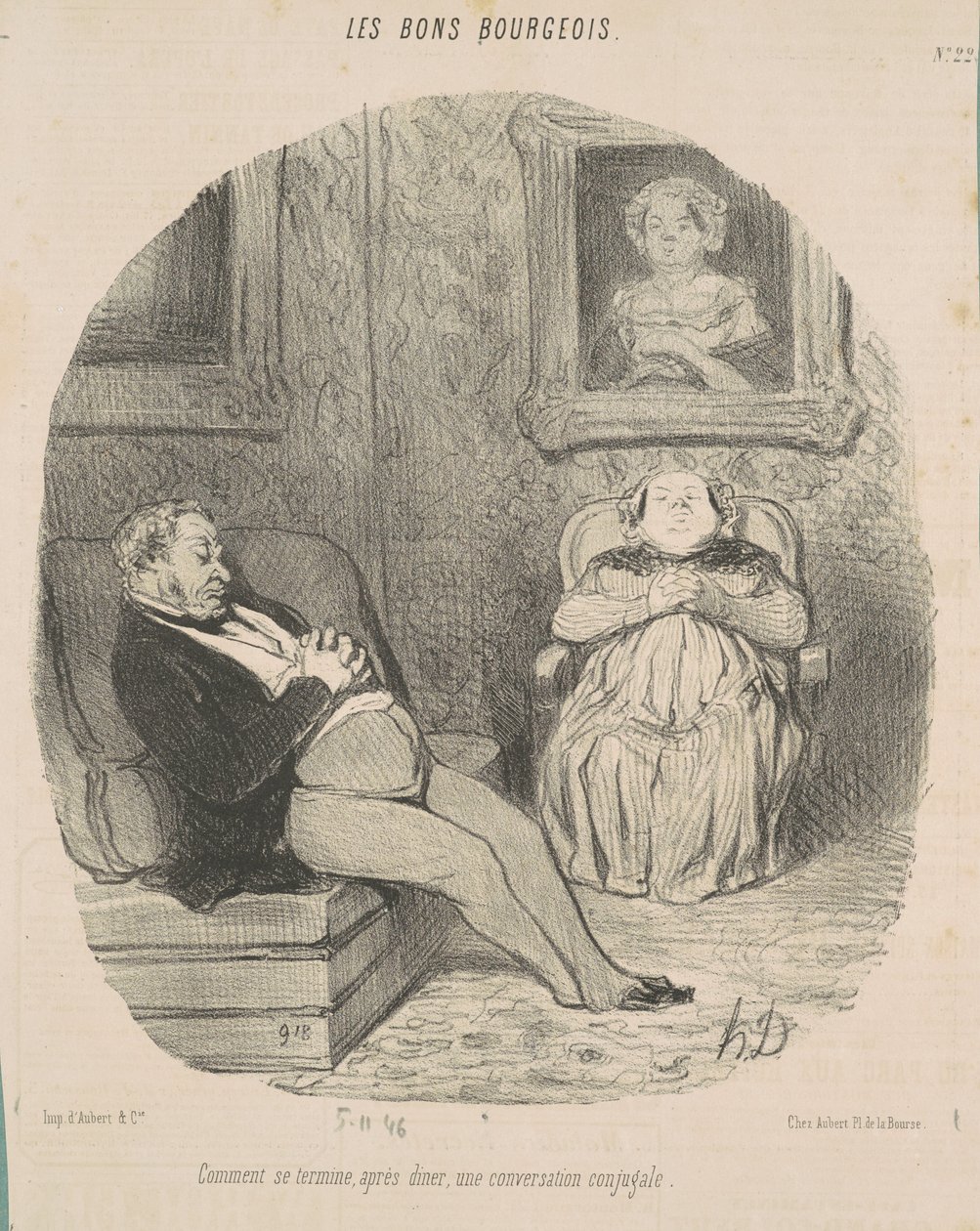 Hvordan ender ... en ekteskapssamtale av Honoré Daumier