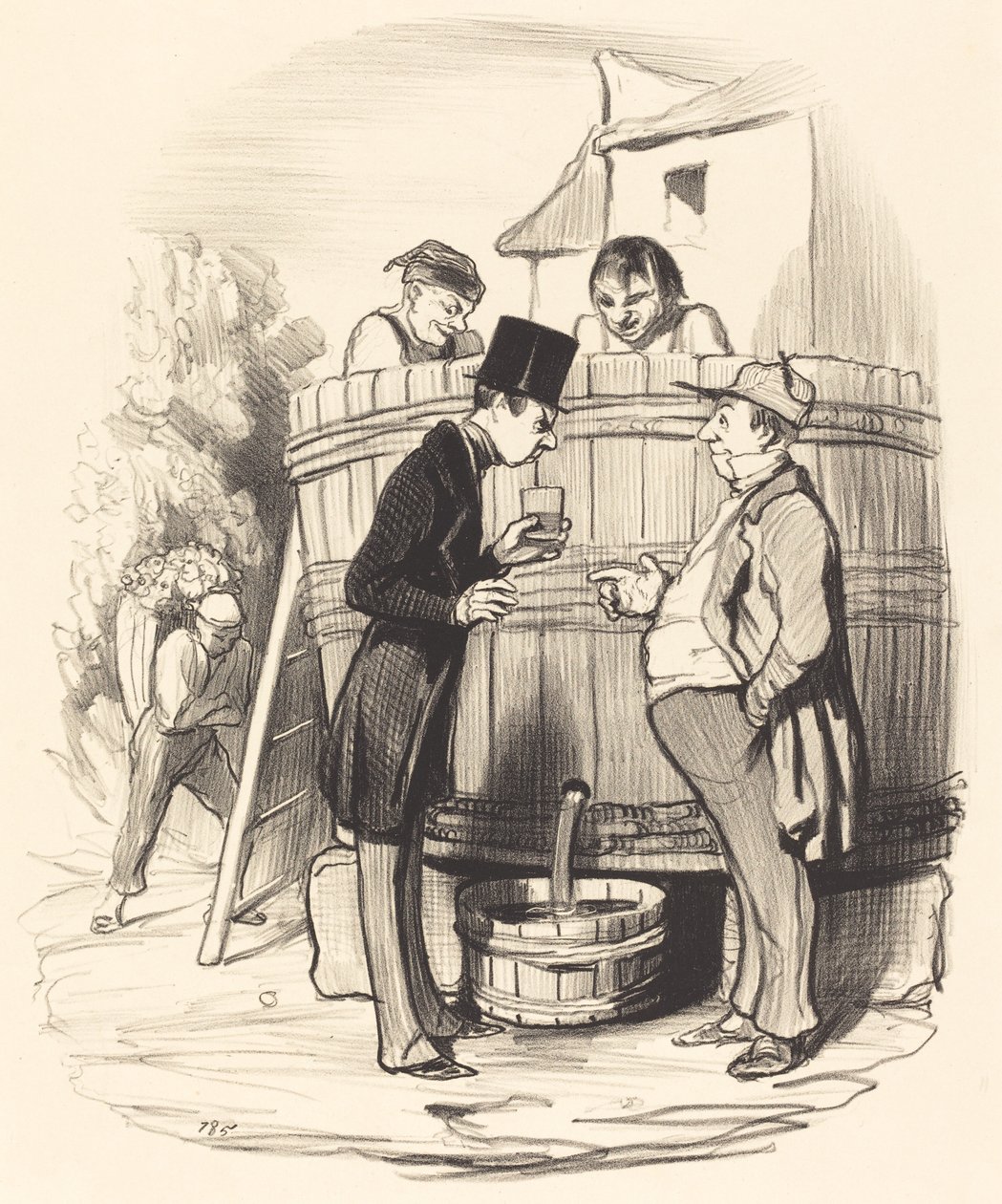 Hvordan finner du denne lille vinen... av Honoré Daumier