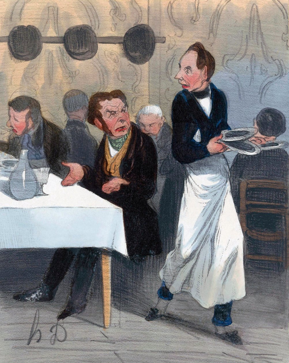 Klagende kunde i restaurant av Honoré Daumier