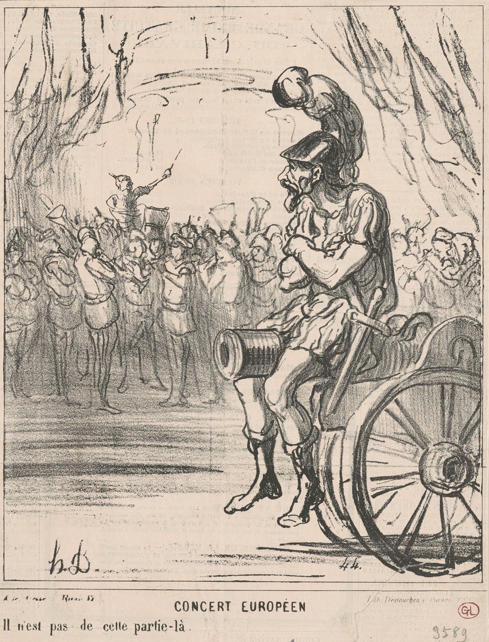 Europeisk spillejobb av Honoré Daumier
