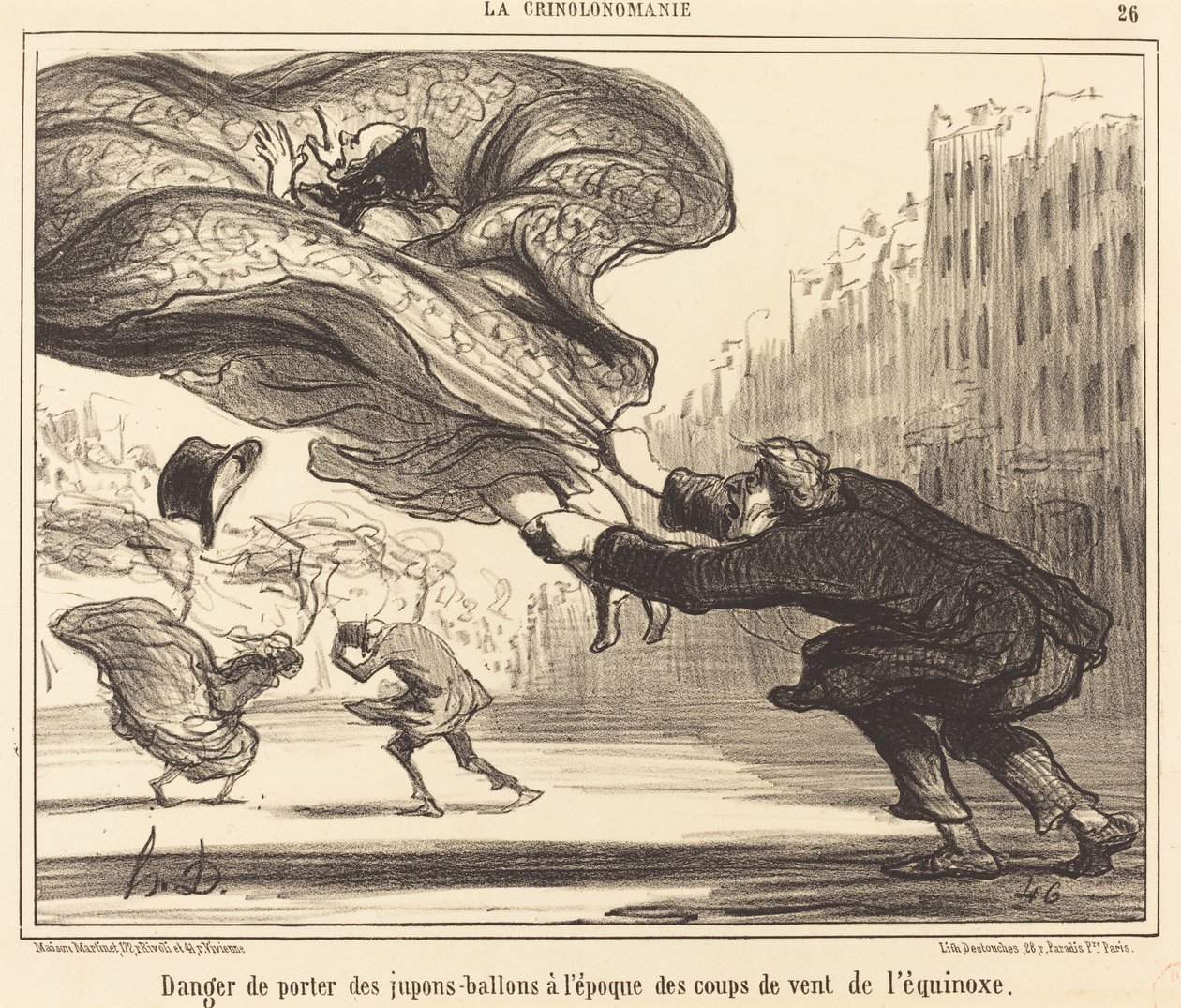 Fare for å bruke ballongunderkjoler... av Honoré Daumier