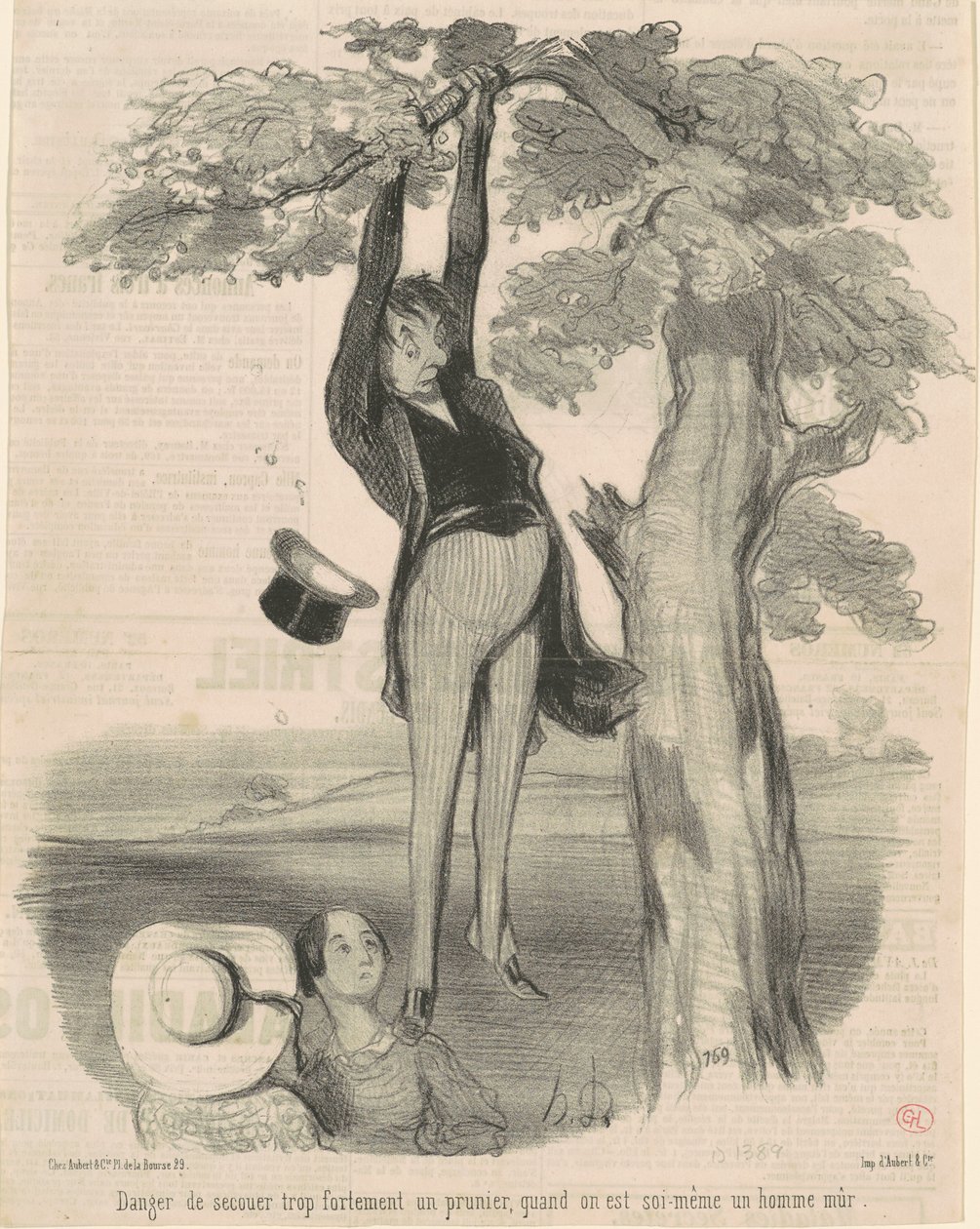 Fare for å riste for kraftig... Et plommetre av Honoré Daumier