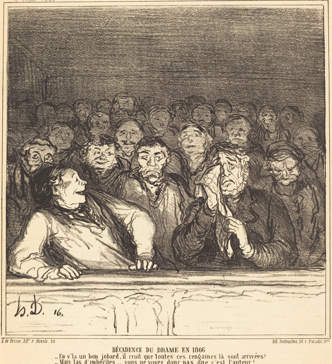 Dramaets tilbakegang i 1866 av Honoré Daumier