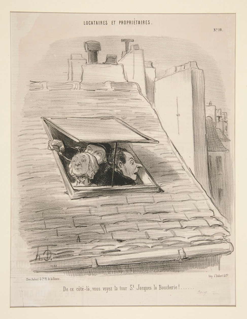 Fra denne siden kan du se St. Jacques la Boucherie-tårnet! av Honoré Daumier