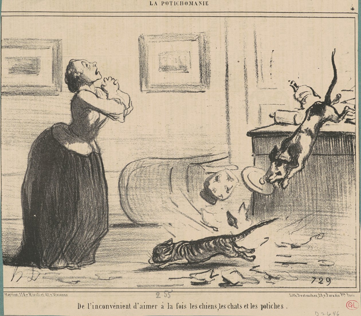 Fra ulempen av å elske på samme tid... av Honoré Daumier