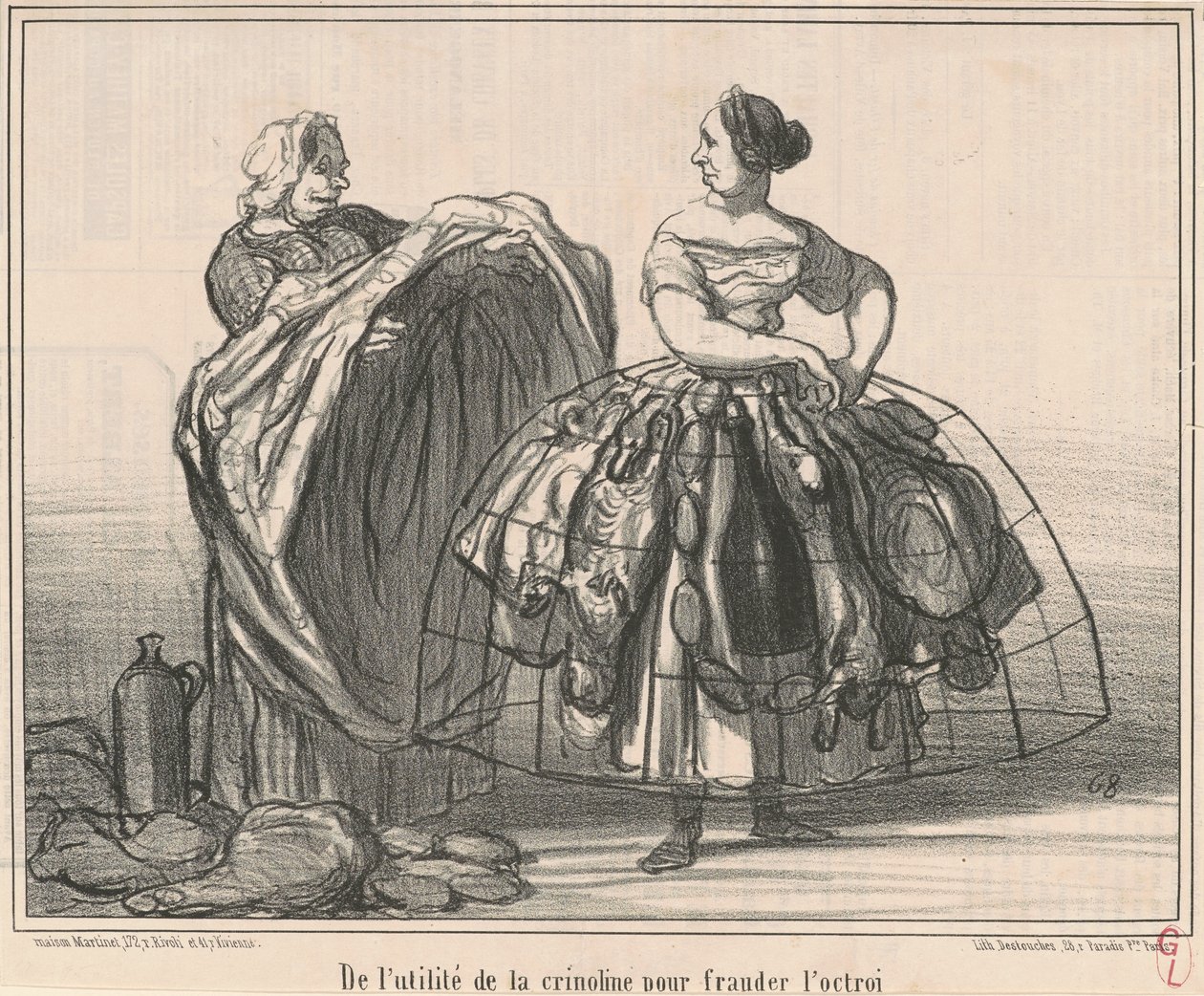 Om nytten av krinoline for å svindle tilskuddet av Honoré Daumier