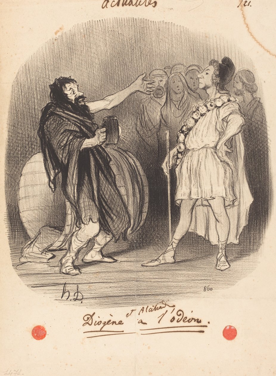 Diogenes og Alcibiades ved Odéon av Honoré Daumier