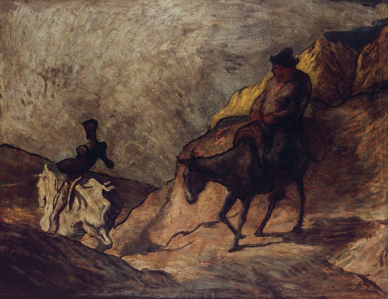 Don Quijote og Sancho Panza, 1866-1867 av Honoré Daumier