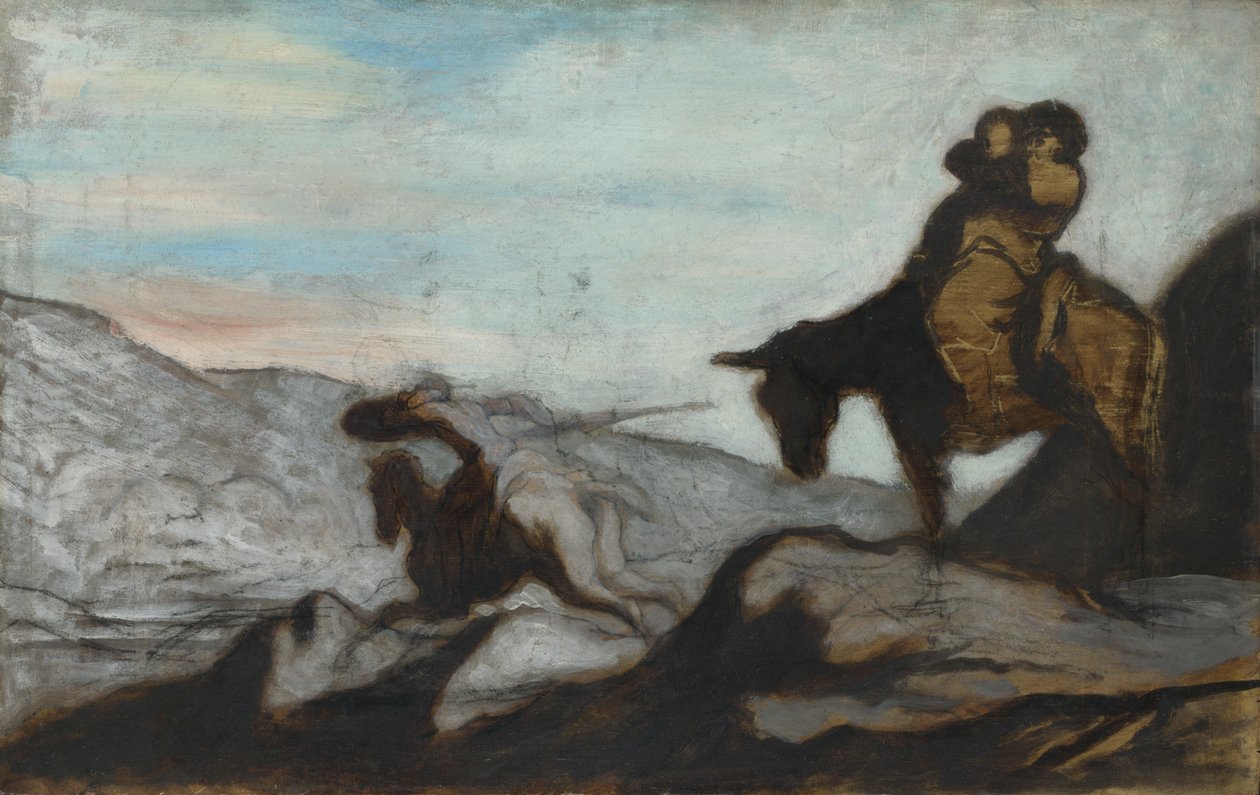 Don Quixote og Sancho Panza, ca 1855 av Honoré Daumier