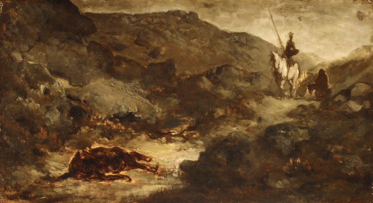 Don Quixote and the Dead Mule, etter 1864. av Honoré Daumier