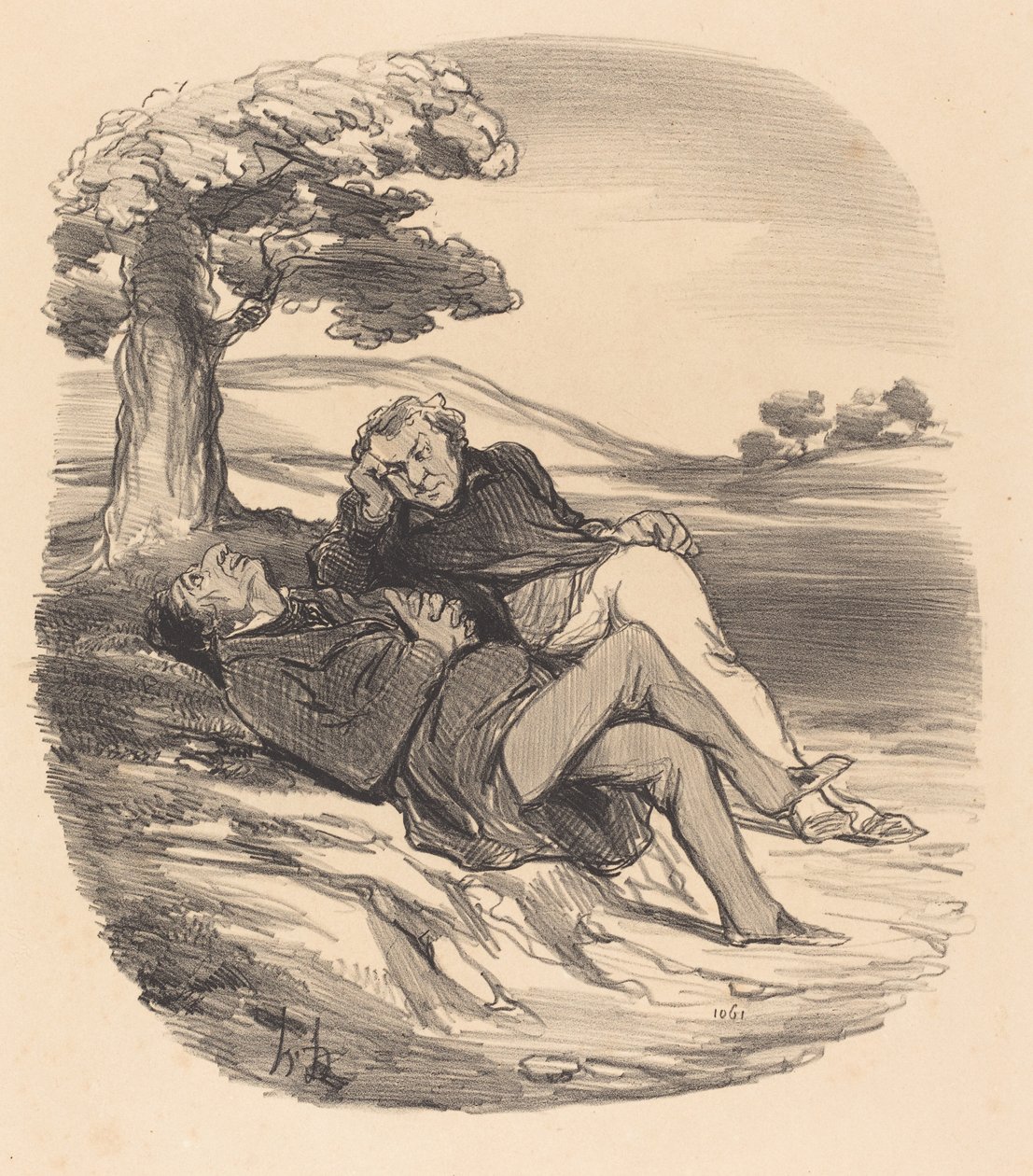 Søt fritid av en pensjonert jernvarehandel... av Honoré Daumier