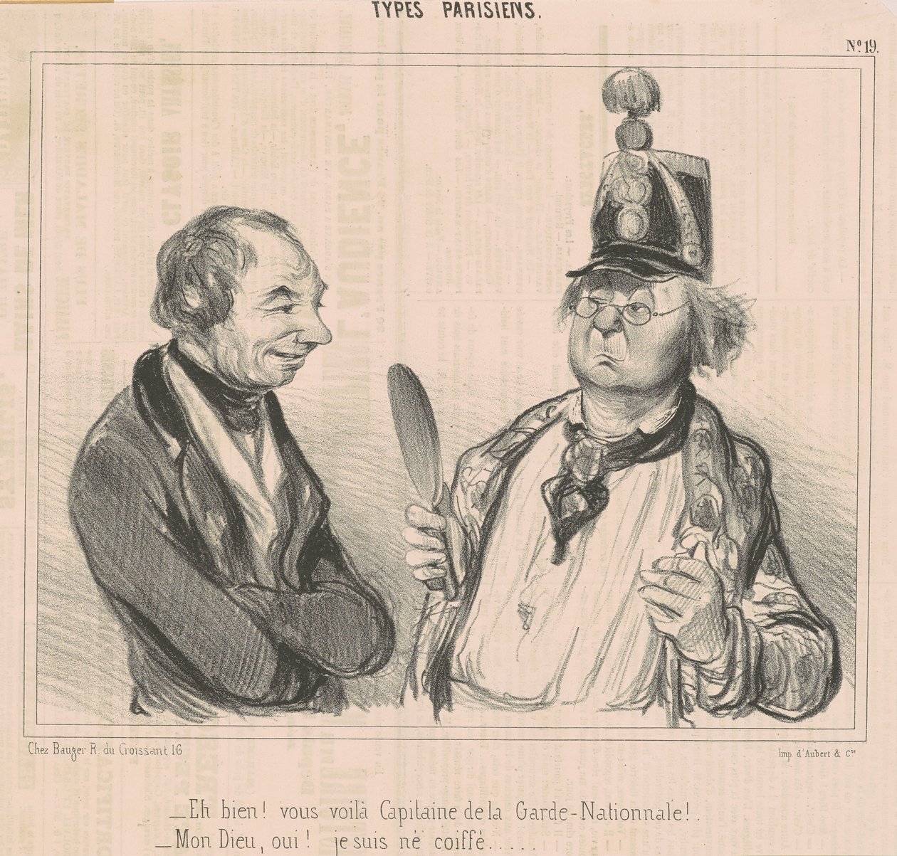 Vi vil! Her er du, kaptein for nasjonalgarden av Honoré Daumier