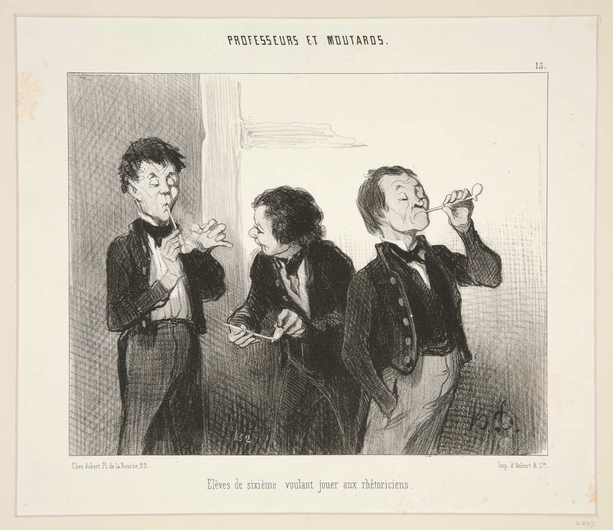 Sjetteklassinger som vil leke retorikere; #15 av professorer og sennep av Honoré Daumier