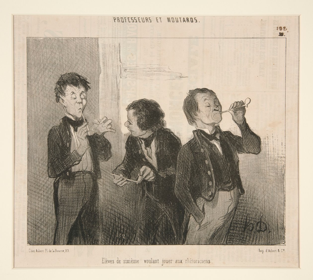 Elever i sjette klasse som ønsker å spille retorikere, fra professorer og Moutards av Honoré Daumier