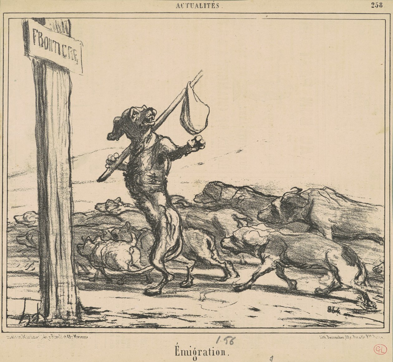 Emigrasjon av Honoré Daumier