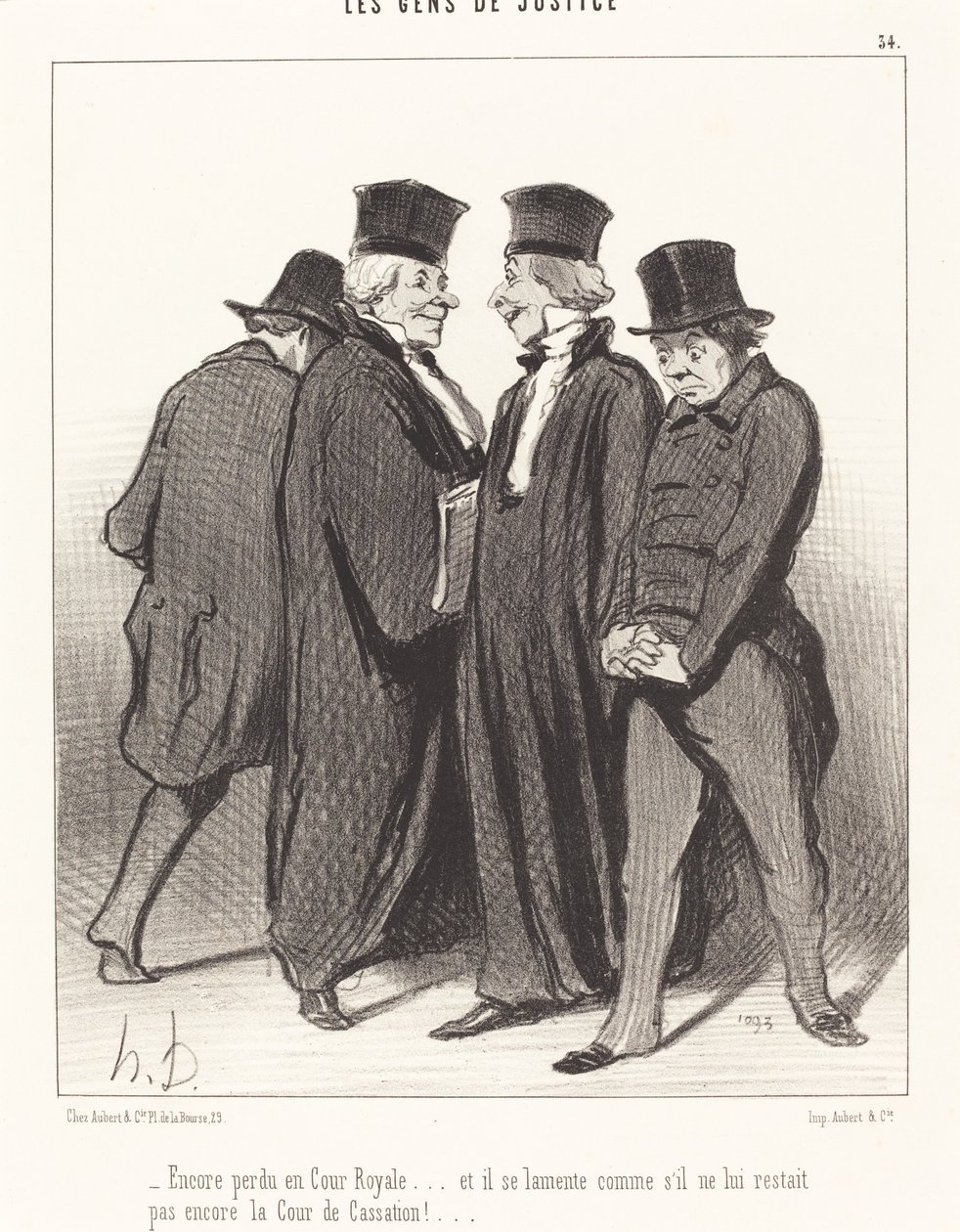 Tapt igjen i det kongelige hoff... og han klager... av Honoré Daumier