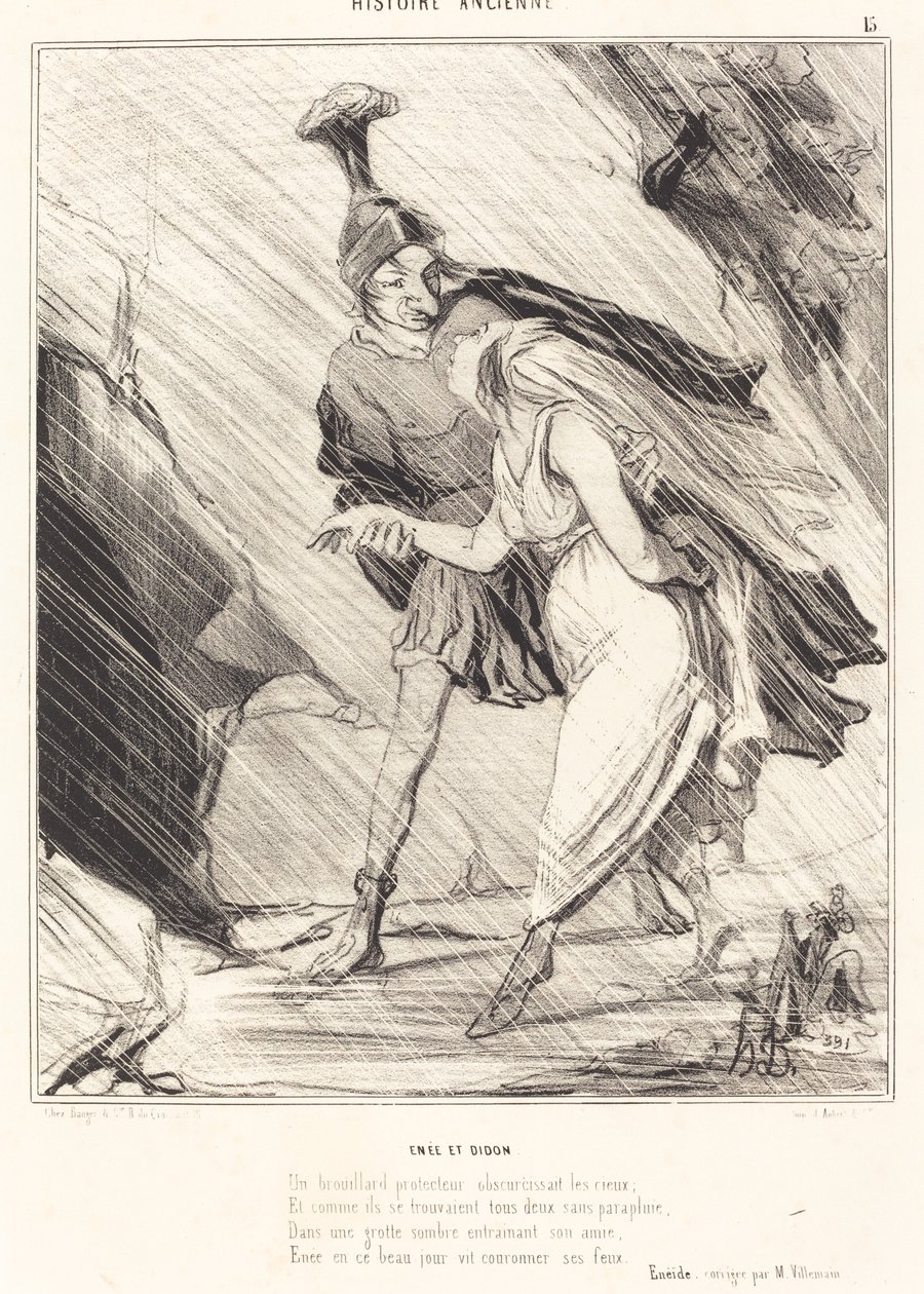 Aeneas og Dido av Honoré Daumier