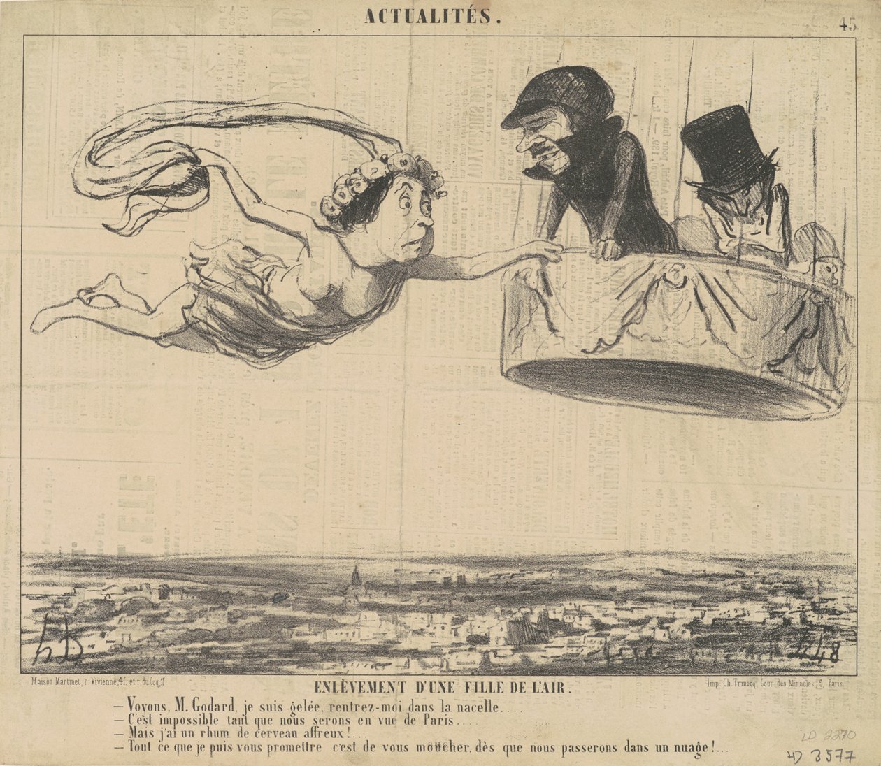 bortføring av en jente fra luften av Honoré Daumier