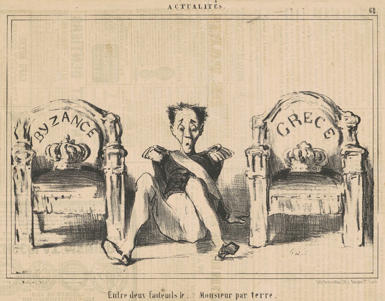 Mellom to lenestoler, herren på gulvet av Honoré Daumier