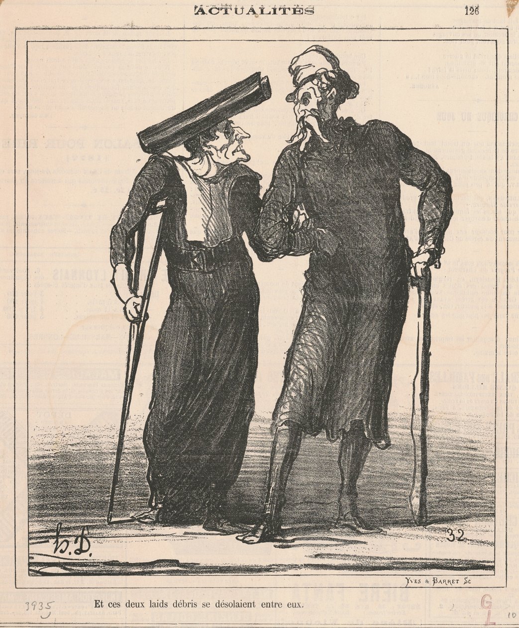 Og disse to stygge ruskene lå øde mellom dem av Honoré Daumier