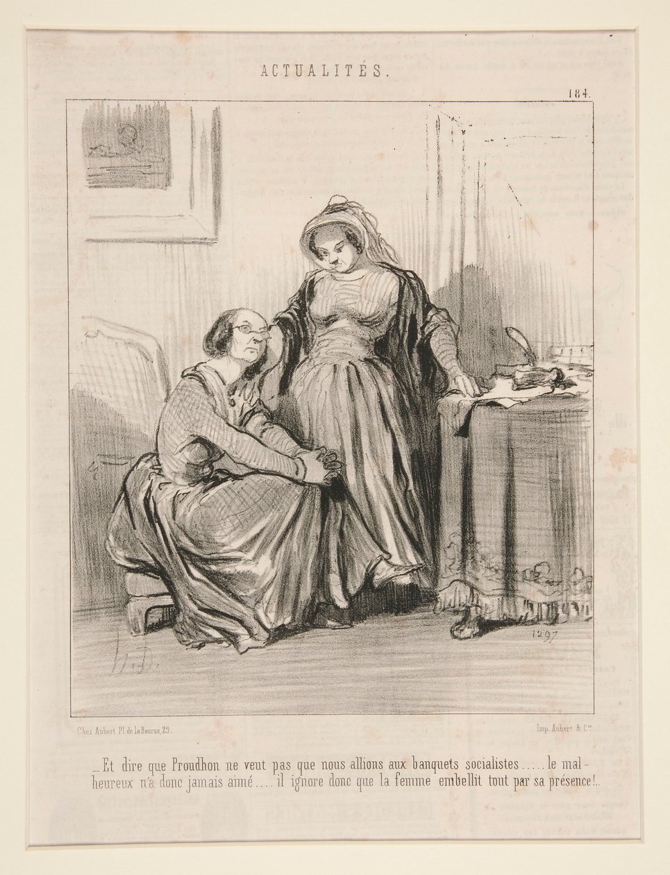 Og å si at Proudhon ikke vil at vi skal gå på sosialistiske banketter av Honoré Daumier