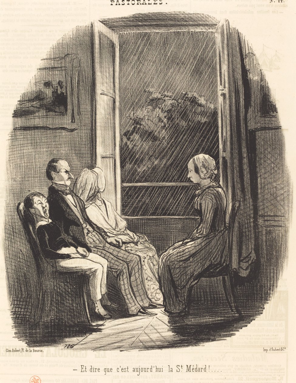 Og å tenke at i dag er Saint-Médard! av Honoré Daumier