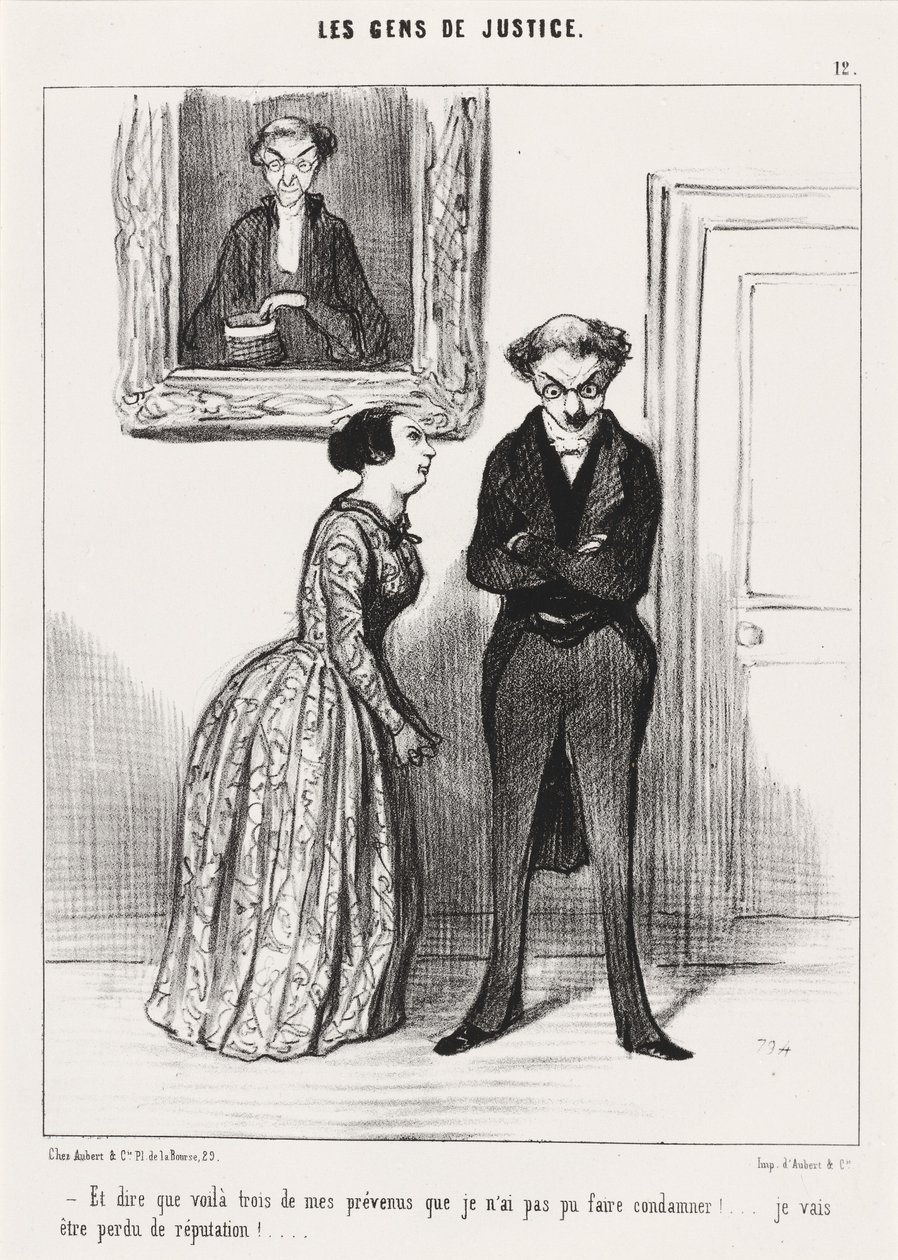 Og å tenke på at her er tre... advarte om at jeg ikke kunne få dem dømt!... av Honoré Daumier