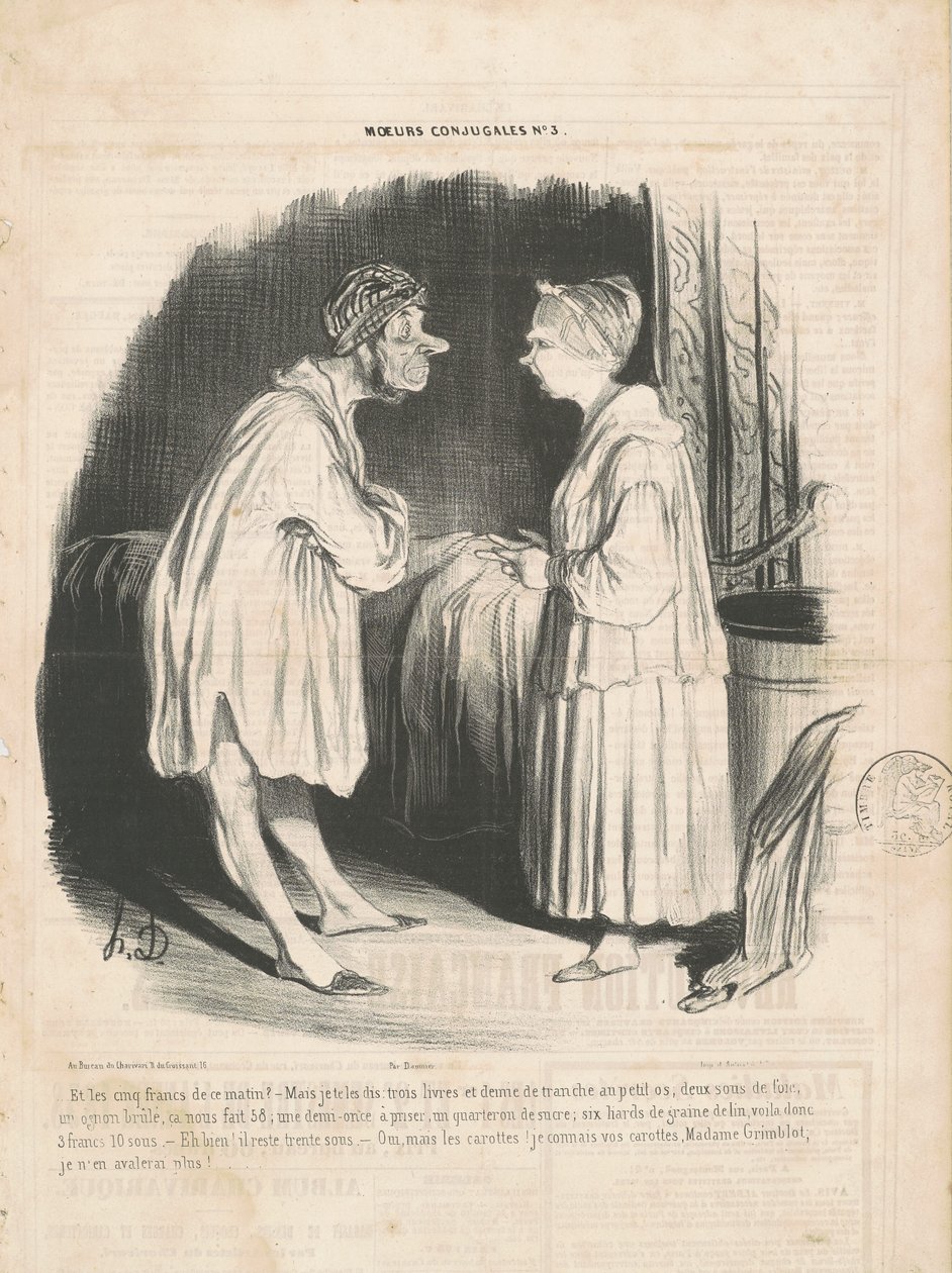 Og de fem francen i morges? av Honoré Daumier