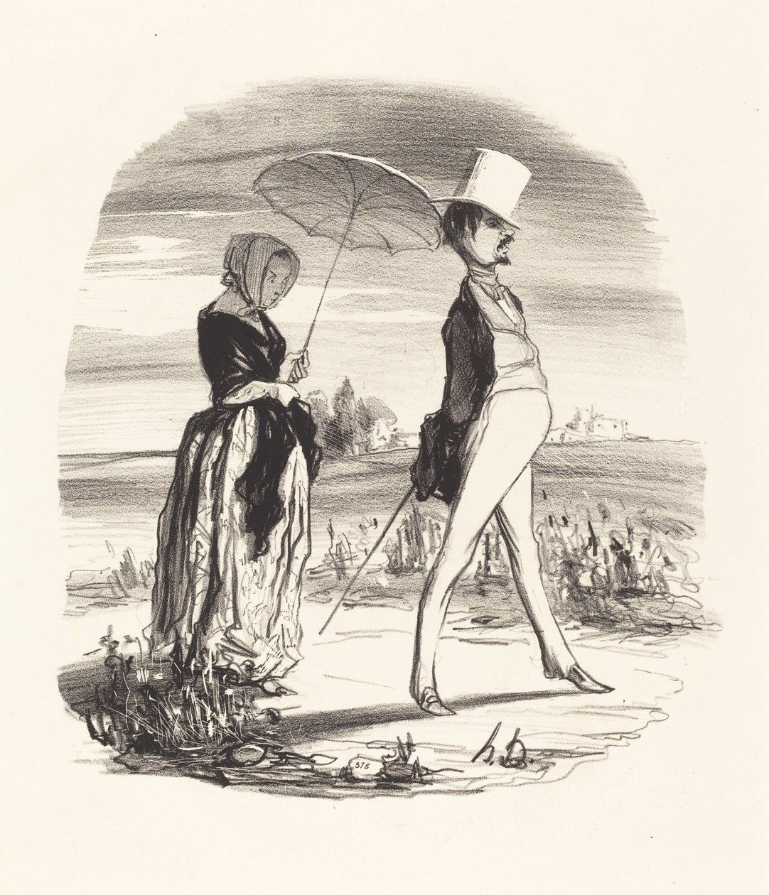 Og vi kaller det å stige ned livets elv... av Honoré Daumier