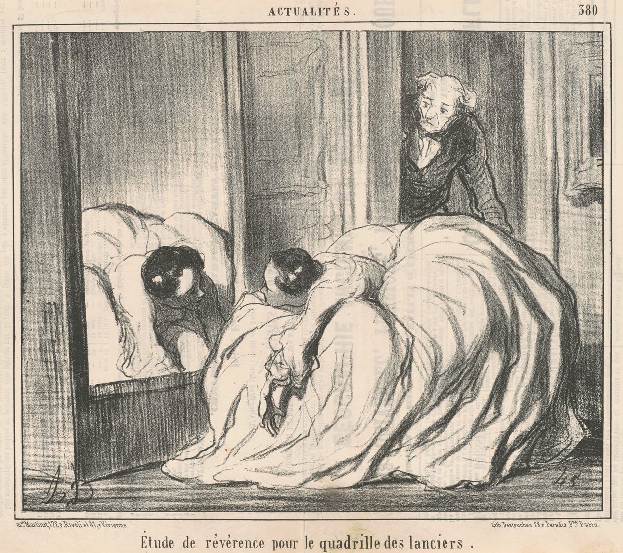 Ærbødighetsstudie for quadrillen til lanserne av Honoré Daumier