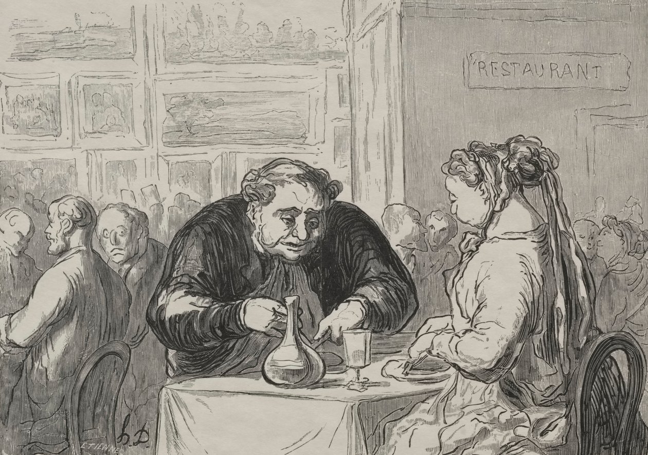 Utstilling av kunst: på kjærligheten til kunst og kotelettbuffet. av Honoré Daumier
