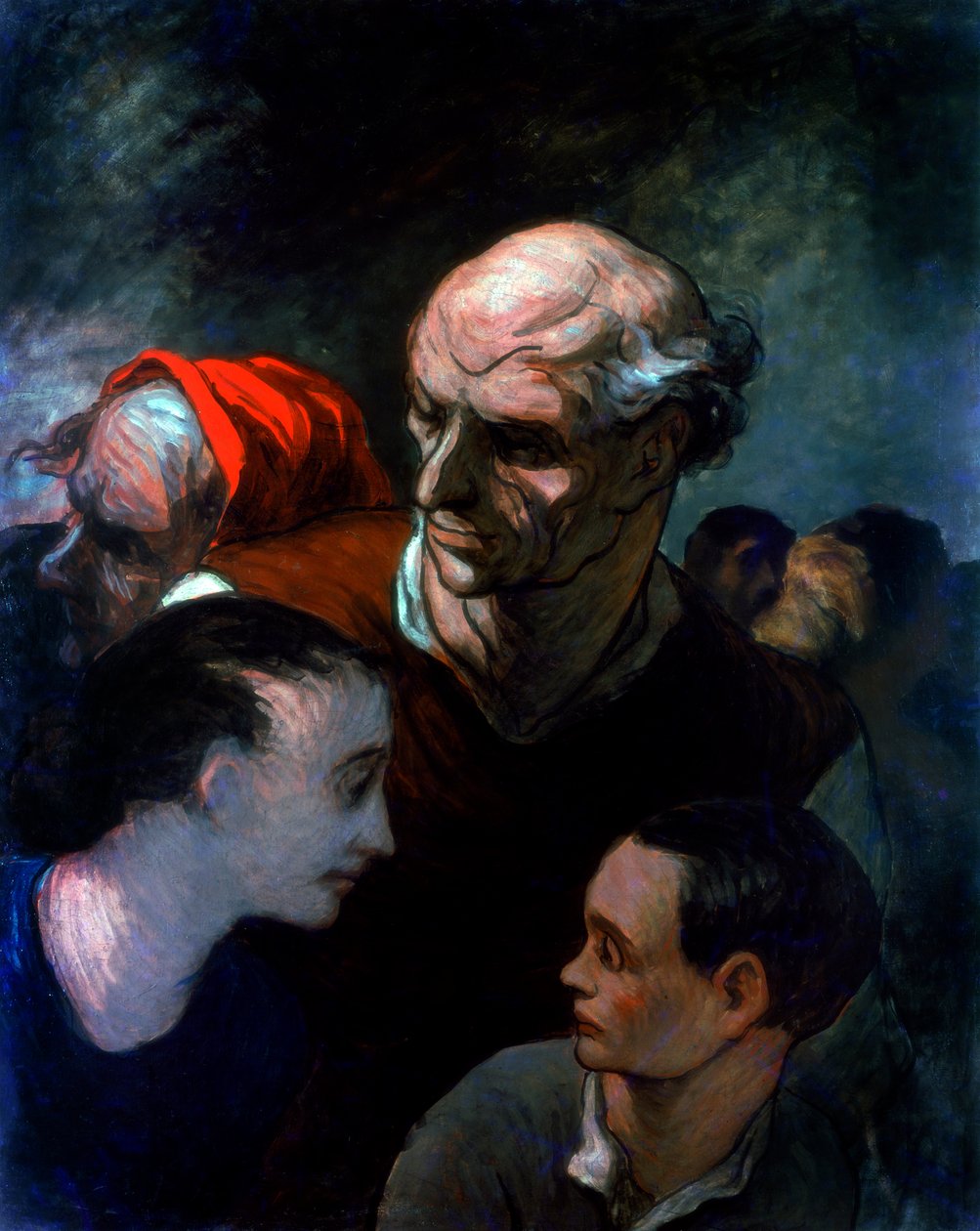Familie i en barrikade under Paris-kommunen, 1870 av Honoré Daumier