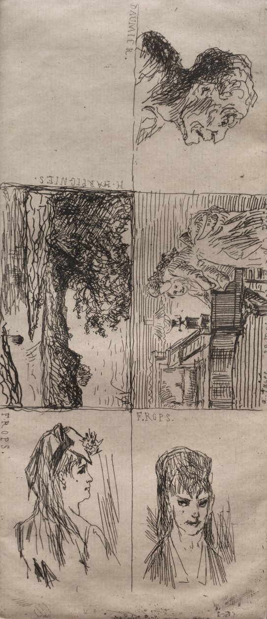 Fem studier av Honoré Daumier