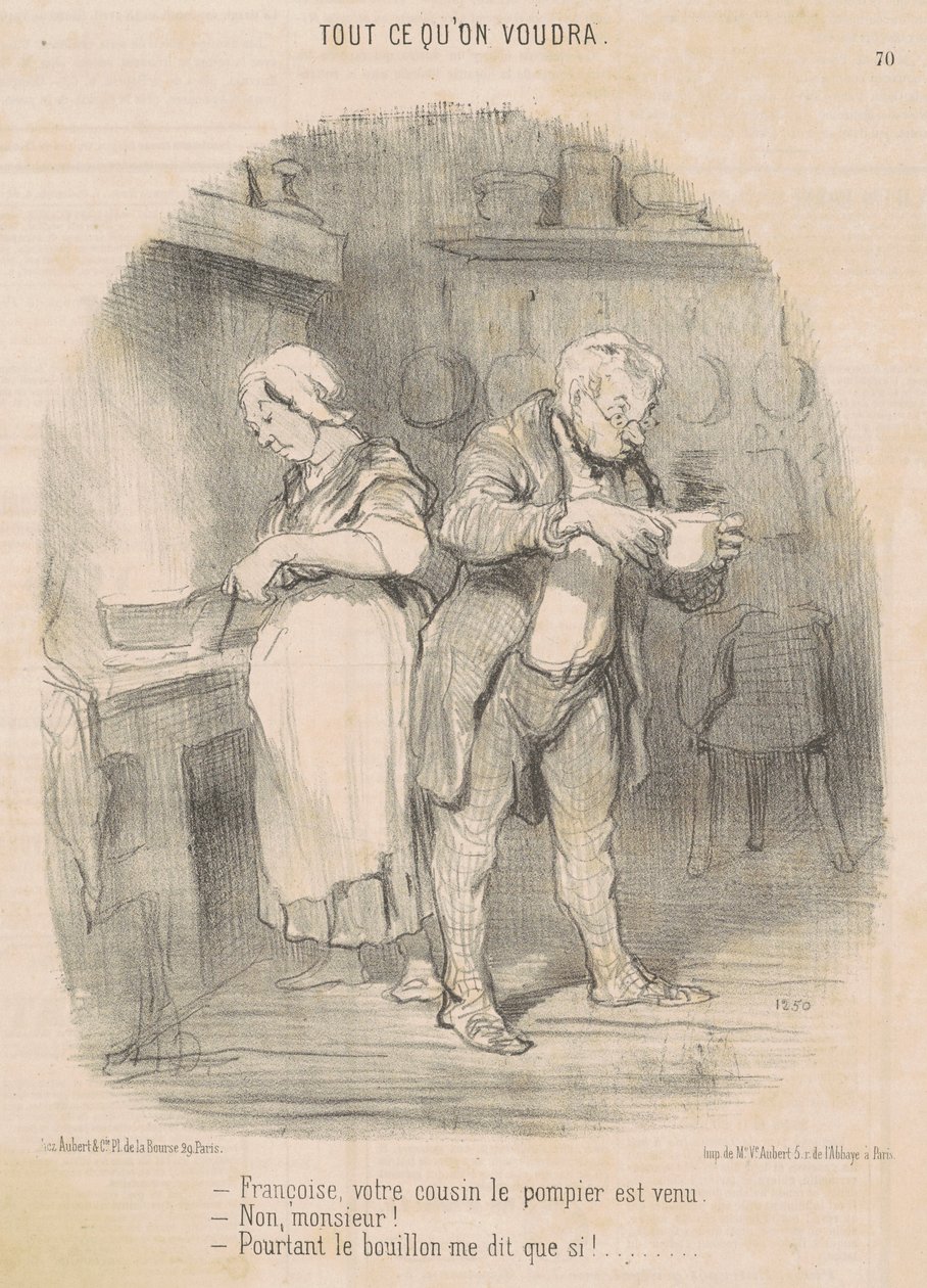 Francois, fetteren din brannmannen kom... av Honoré Daumier