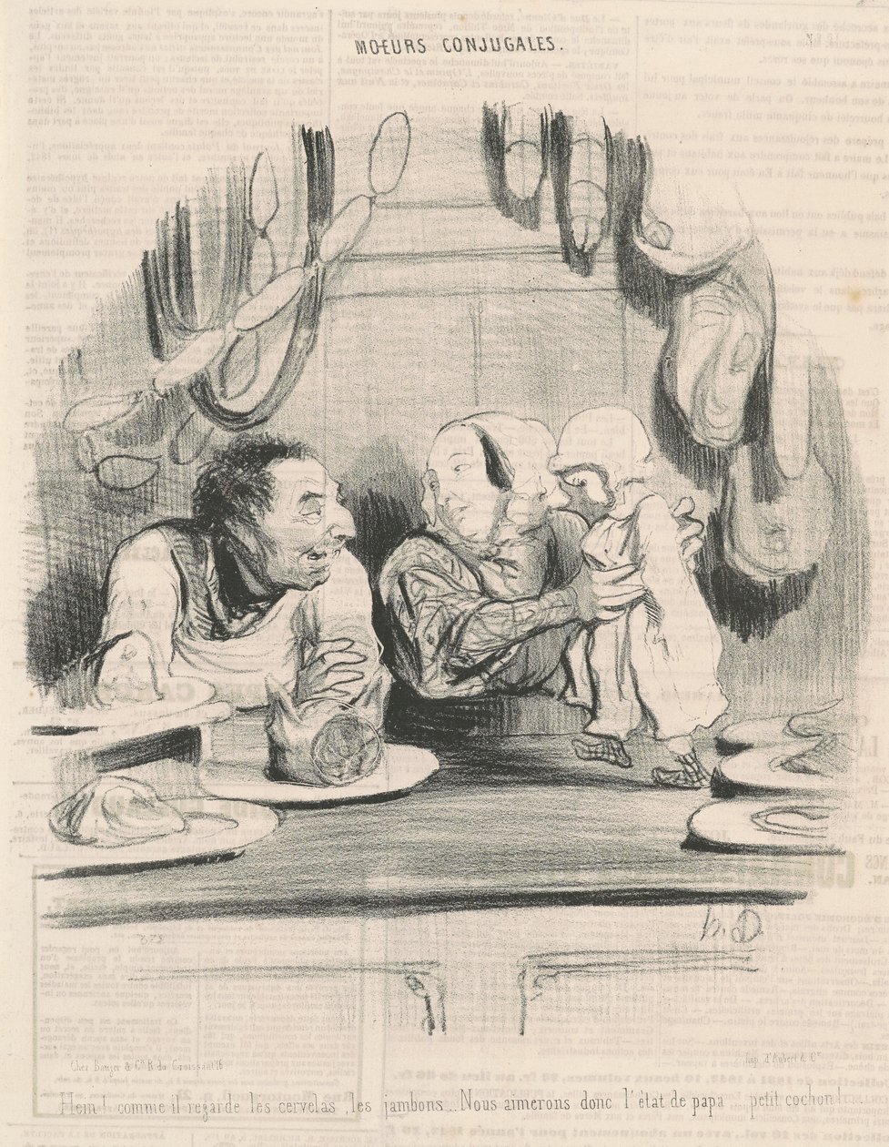 Eh! mens han ser på cervelas... av Honoré Daumier