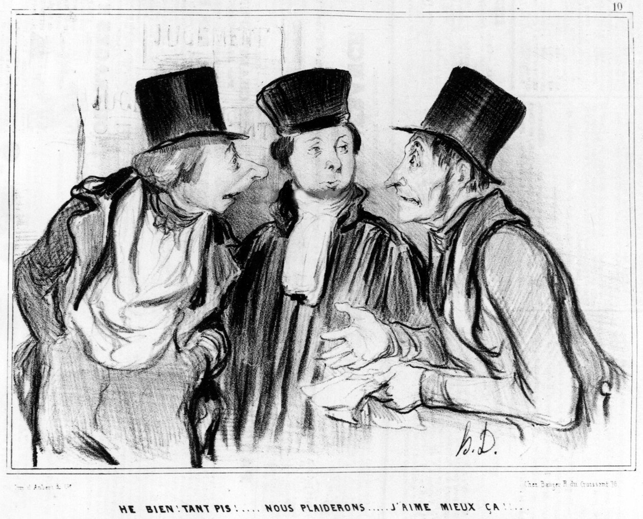 Hei, bra. Glem det! vi ber... Jeg liker det bedre!... , tegneserie av Honore Daumier (1808-1879). "Charivari". av Honoré Daumier