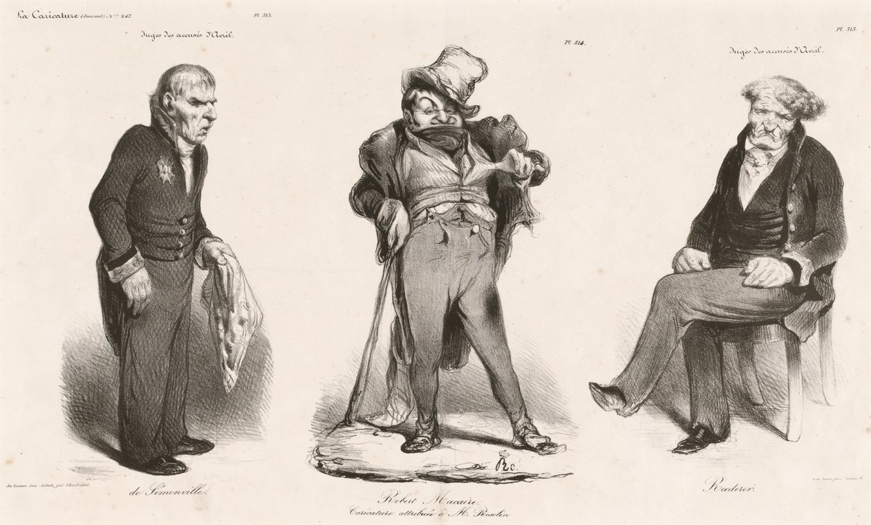 Huguet de Sémonville - Robert Macaire (Thiers) - grev Roederer av Honoré Daumier