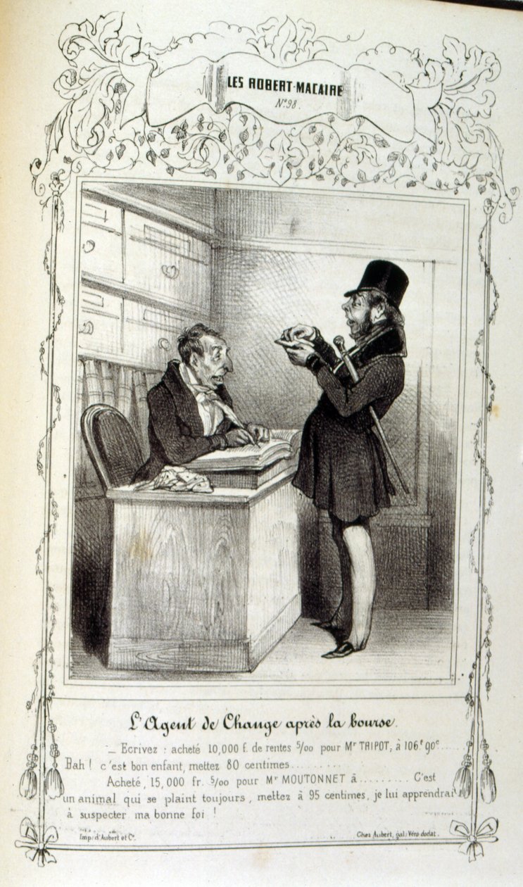 Illustrasjon om ideer og legender Philipon, under tittelen Les Cent og Robert Macaire av Honoré Daumier