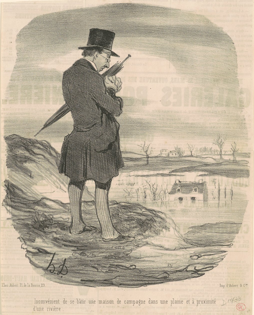 Ulempen med å bygge et landsted ... av Honoré Daumier