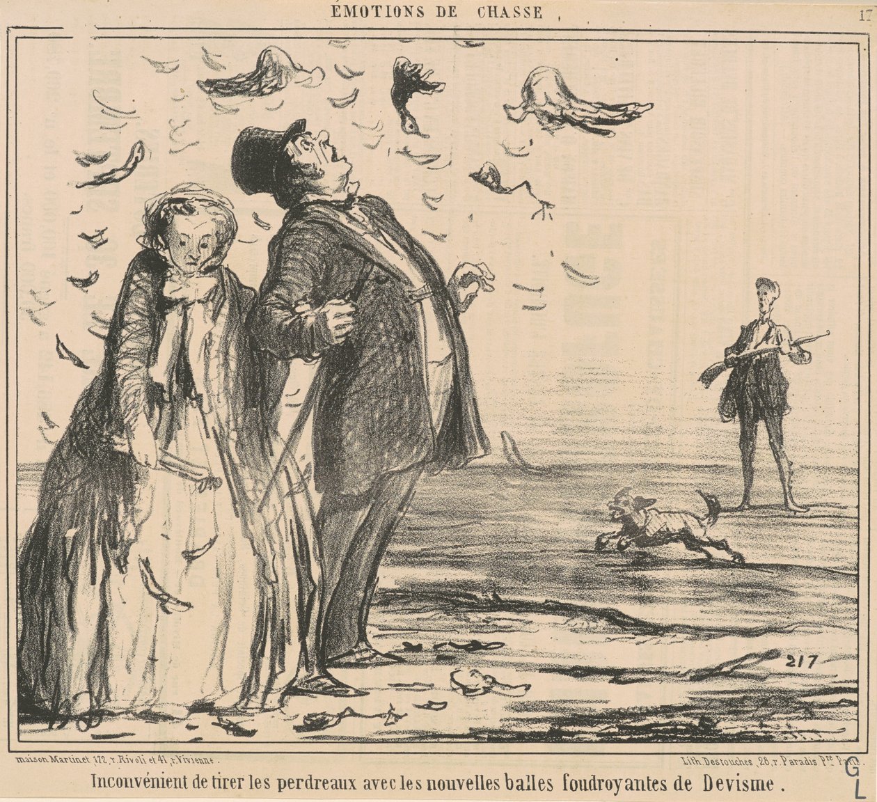 Ulempen med å trekke rapphøns... av Honoré Daumier