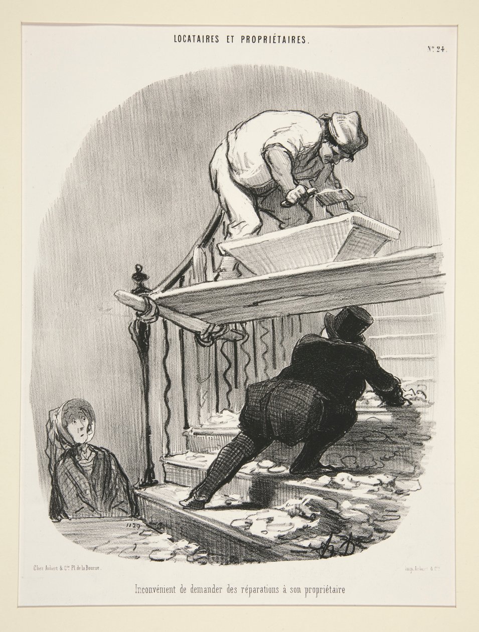 Uleilighet med å be om reparasjoner fra utleier, fra leietakere og eiere av Honoré Daumier