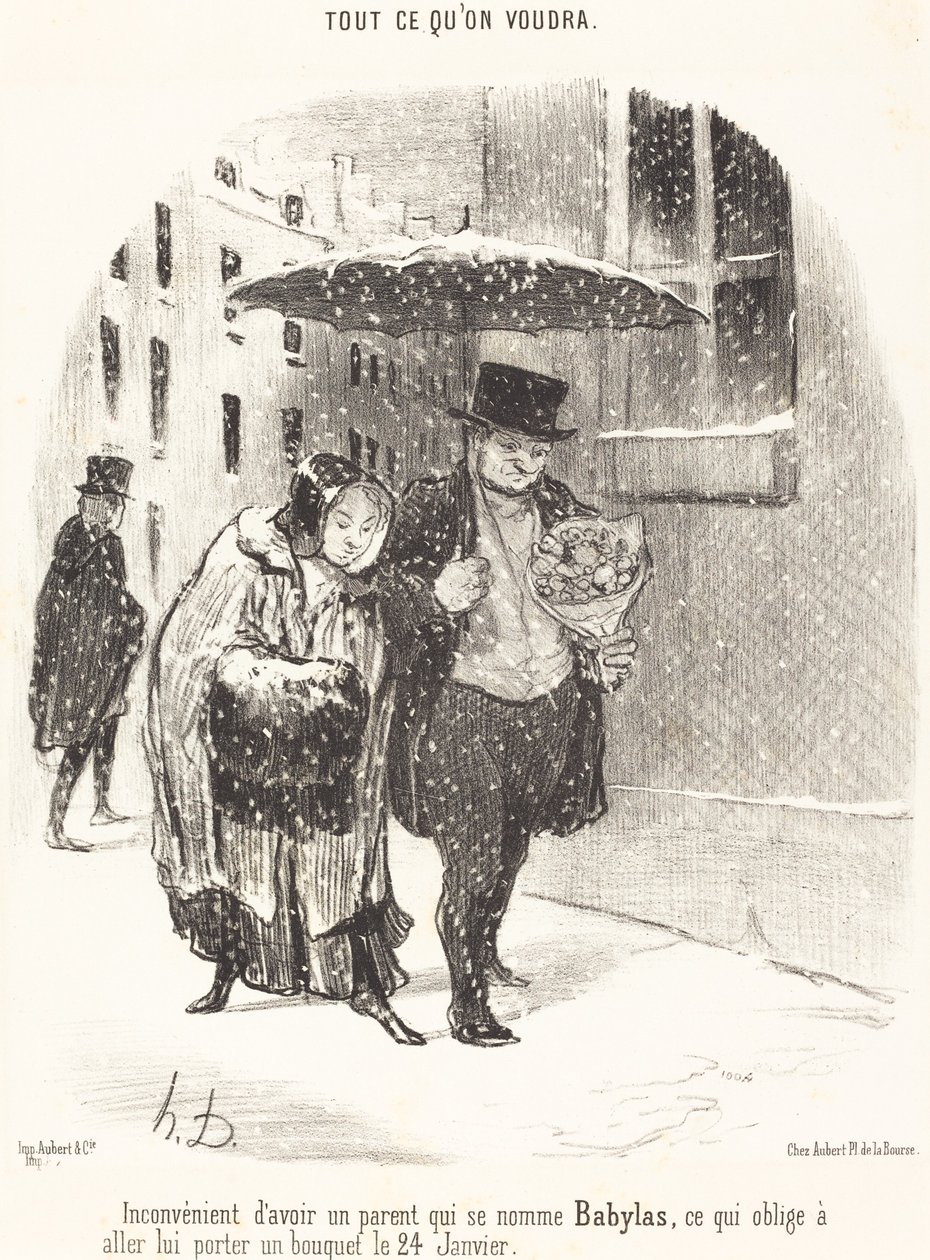 Ulempen med å ha en forelder som heter Babylas... av Honoré Daumier