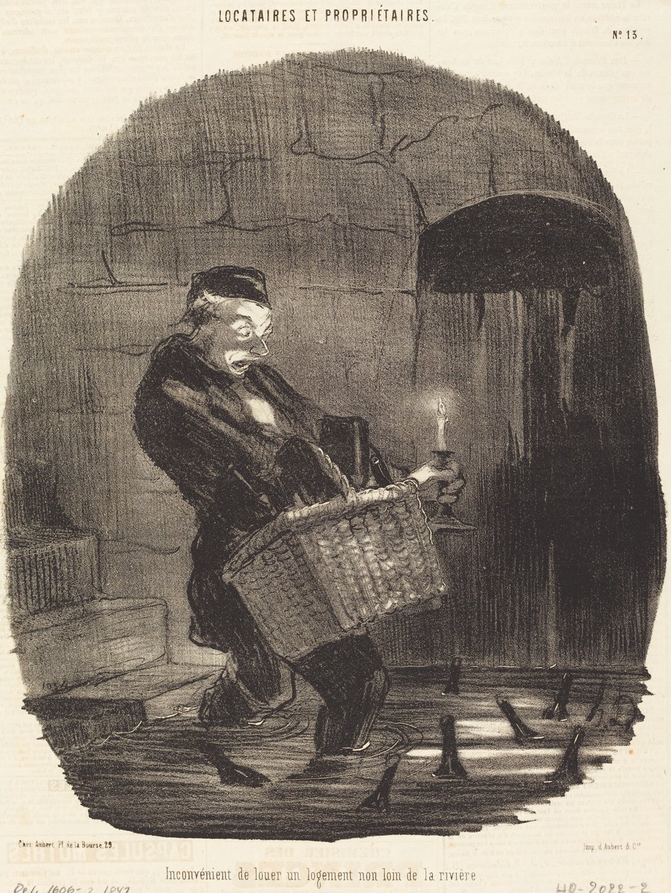 Ulempen med å leie... ikke langt fra en elv av Honoré Daumier