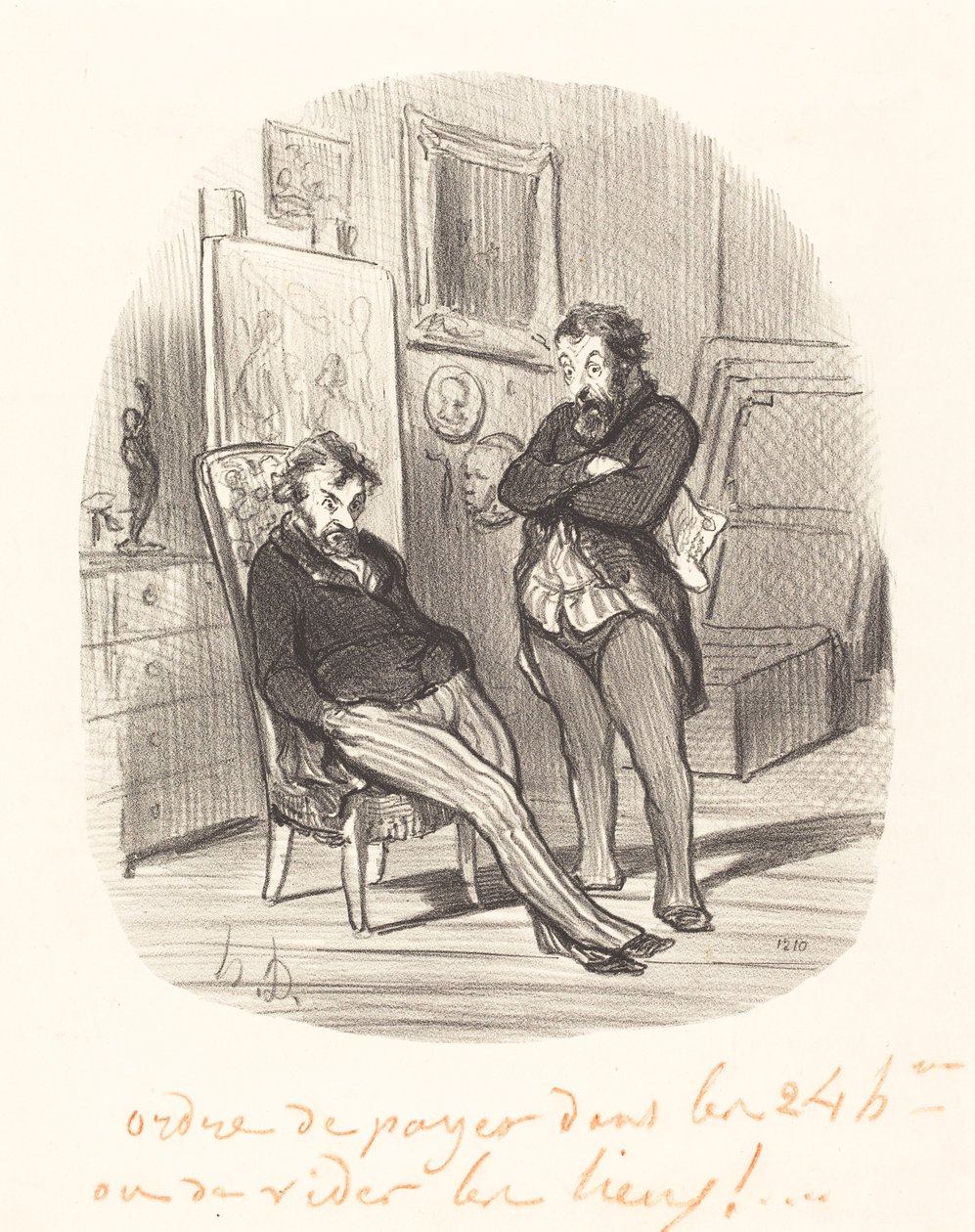 Ulempen med å sende et dårlig maleri... av Honoré Daumier