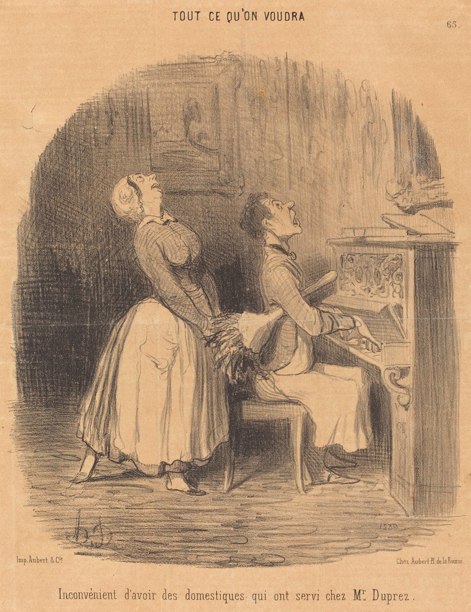 Ulempe... for tjenerne som tjenestegjorde hos Mr. Duprez av Honoré Daumier