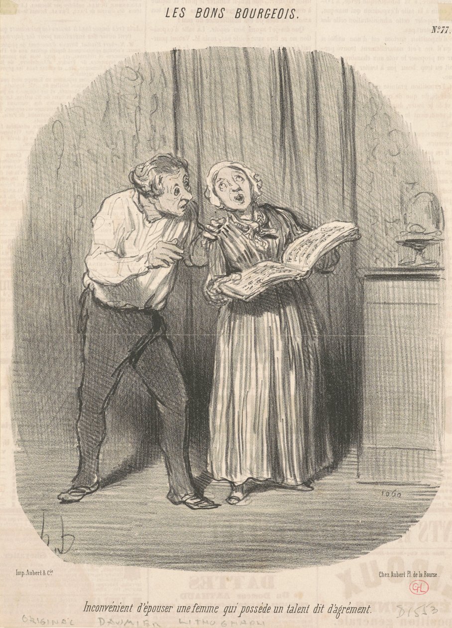 Ulempen med å gifte seg med en kvinne som har talent for nytelse av Honoré Daumier