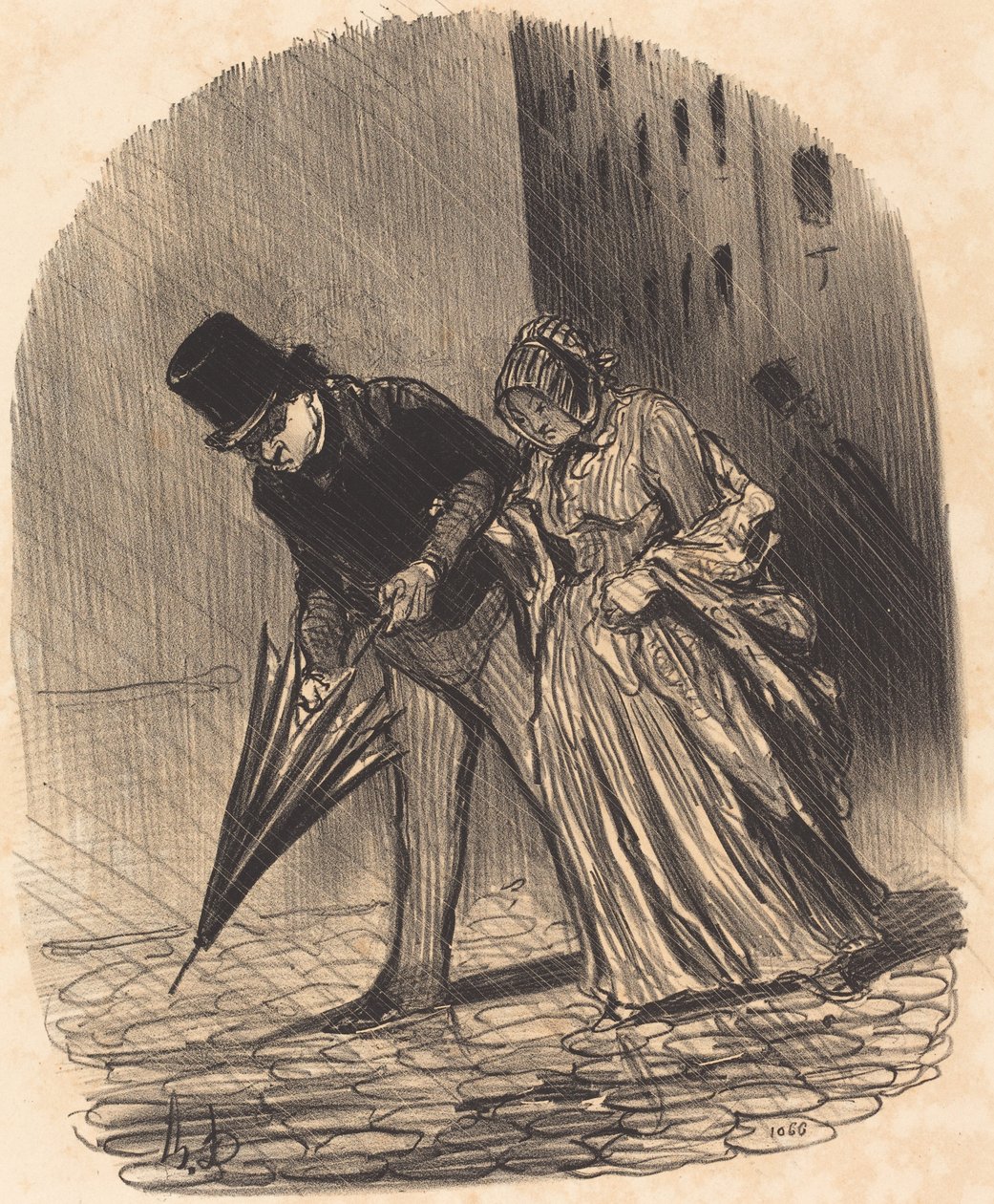 Ulempen med en paraply med for kompliserte fjærer av Honoré Daumier