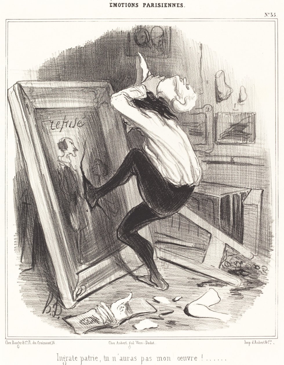 Utakknemlig fedreland, du vil ikke ha mitt arbeid!... av Honoré Daumier