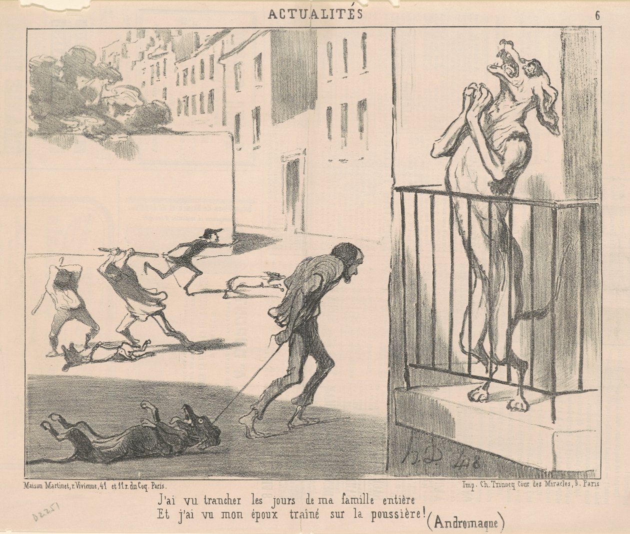 Jeg så dagene til familien min kuttet... av Honoré Daumier