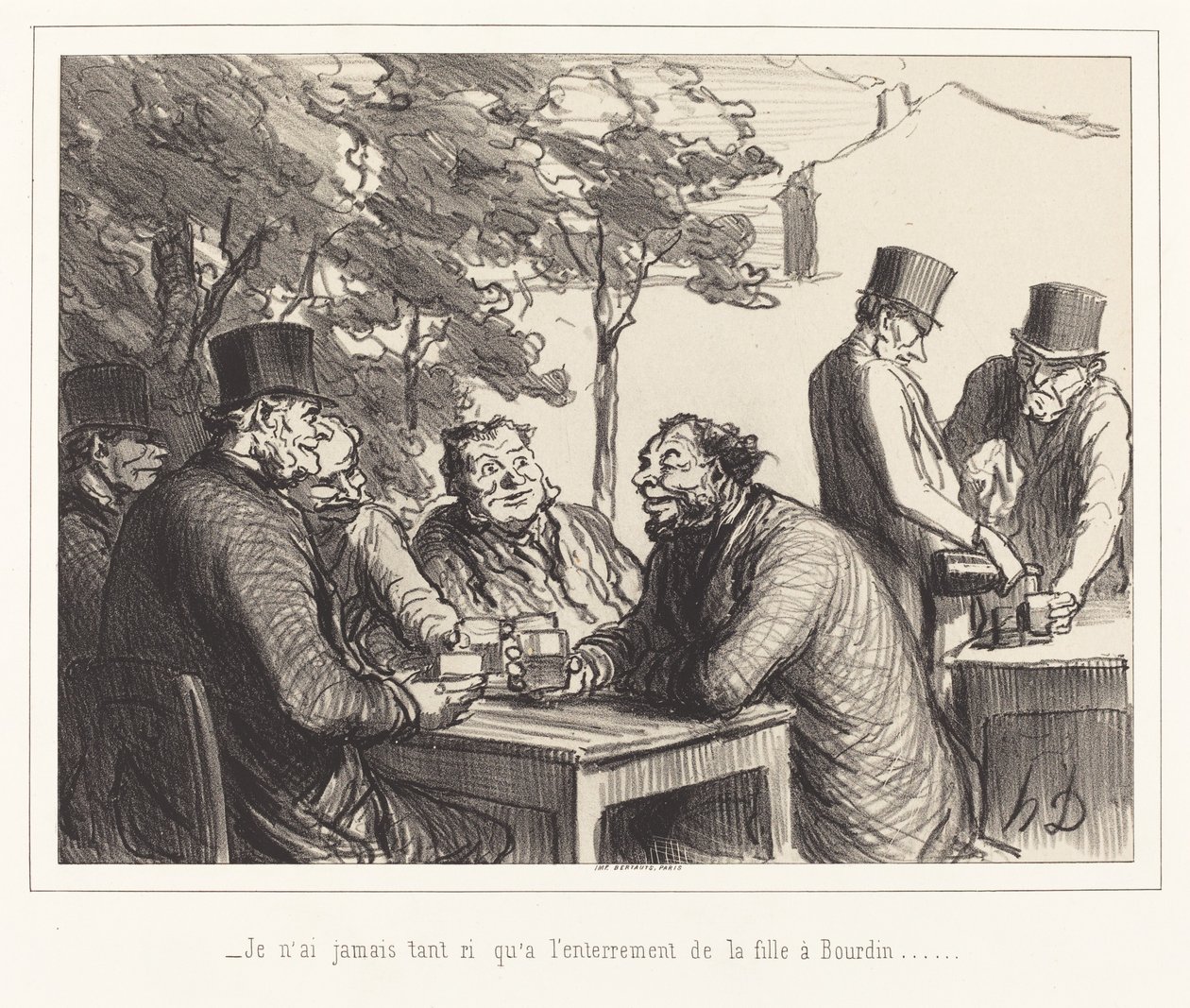Jeg lo aldri så mye som i begravelsen til Bourdins datter... av Honoré Daumier